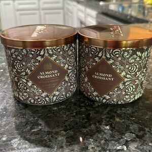 Bath and body works almond croissant candles. New.